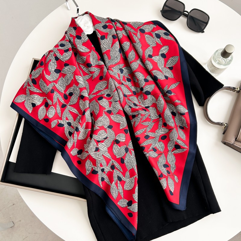 Scarf Silk Square - 90 cm Kare Eşarp Yüksek Kaliteli