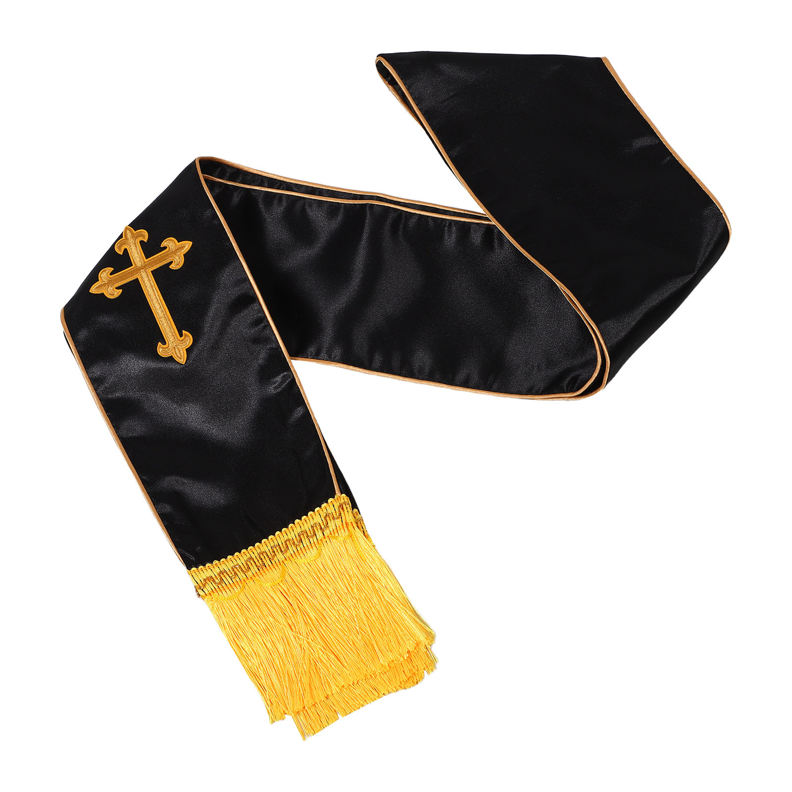 Stole Wedding Shawl - İşlemeli Düğün Töreni Şalı Siyah Kırmızı