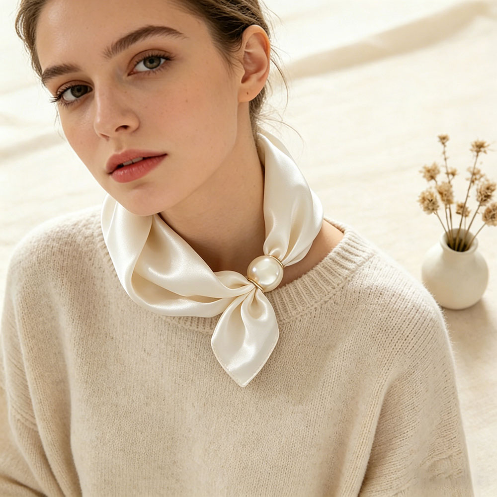 Face Scarf Mask - Eşarp Zinciri İpek Tembel Manyetik Kolye