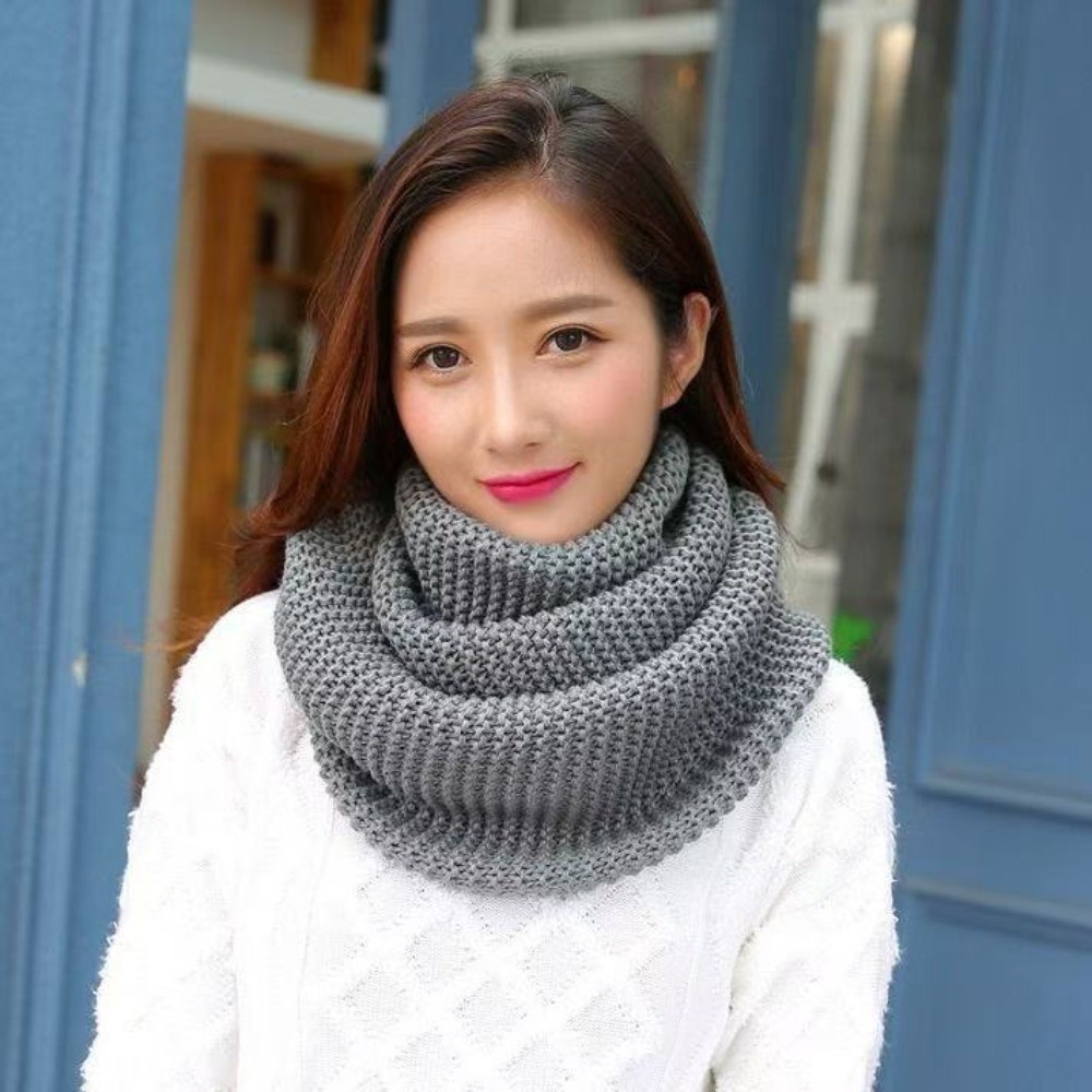 Infinity Scarf Knit - Düz Renk Sonsuz Döngü Eşarp Nefes