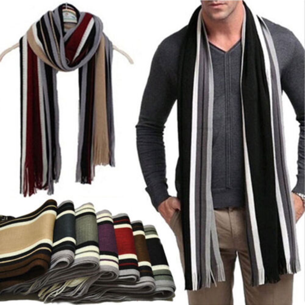 Kaşmir Erkek Çizgili Eşarp Mod - Muffler Men Wool incelemesi ve fiyatı