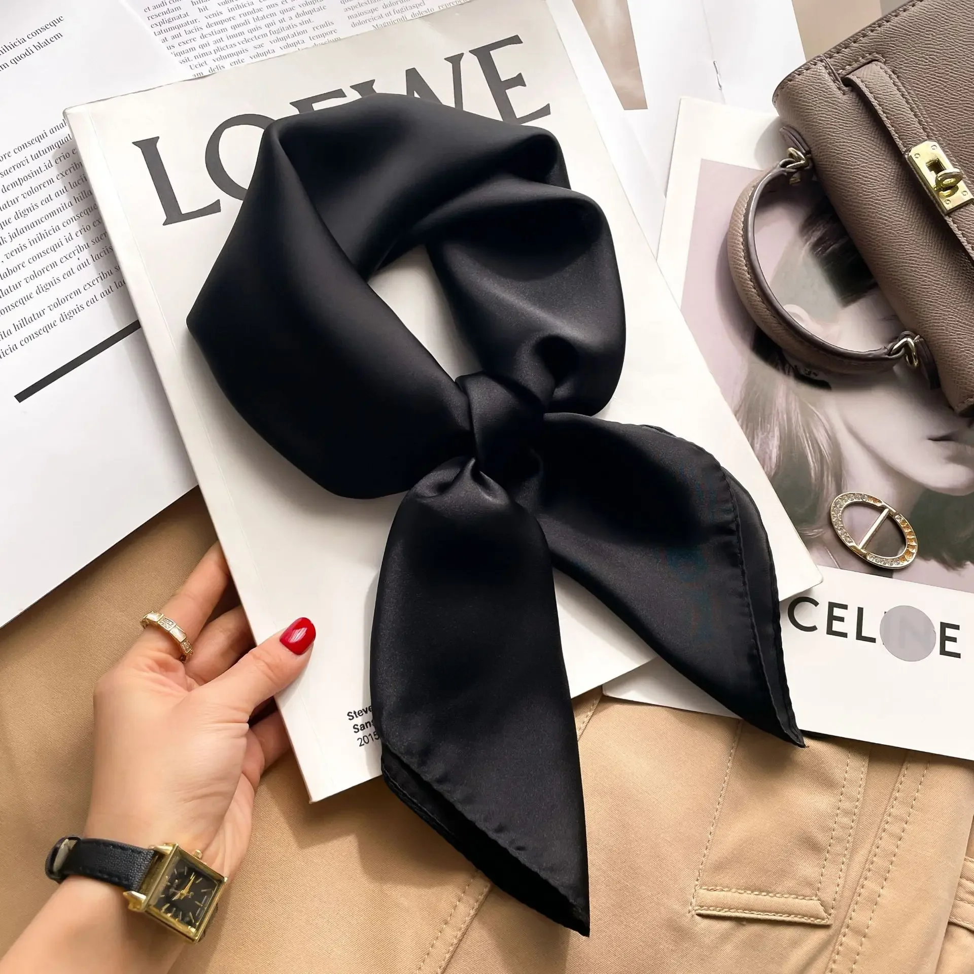 70cm düz renkler atkısı başört - Scarf Silk Square incelemesi ve fiyatı