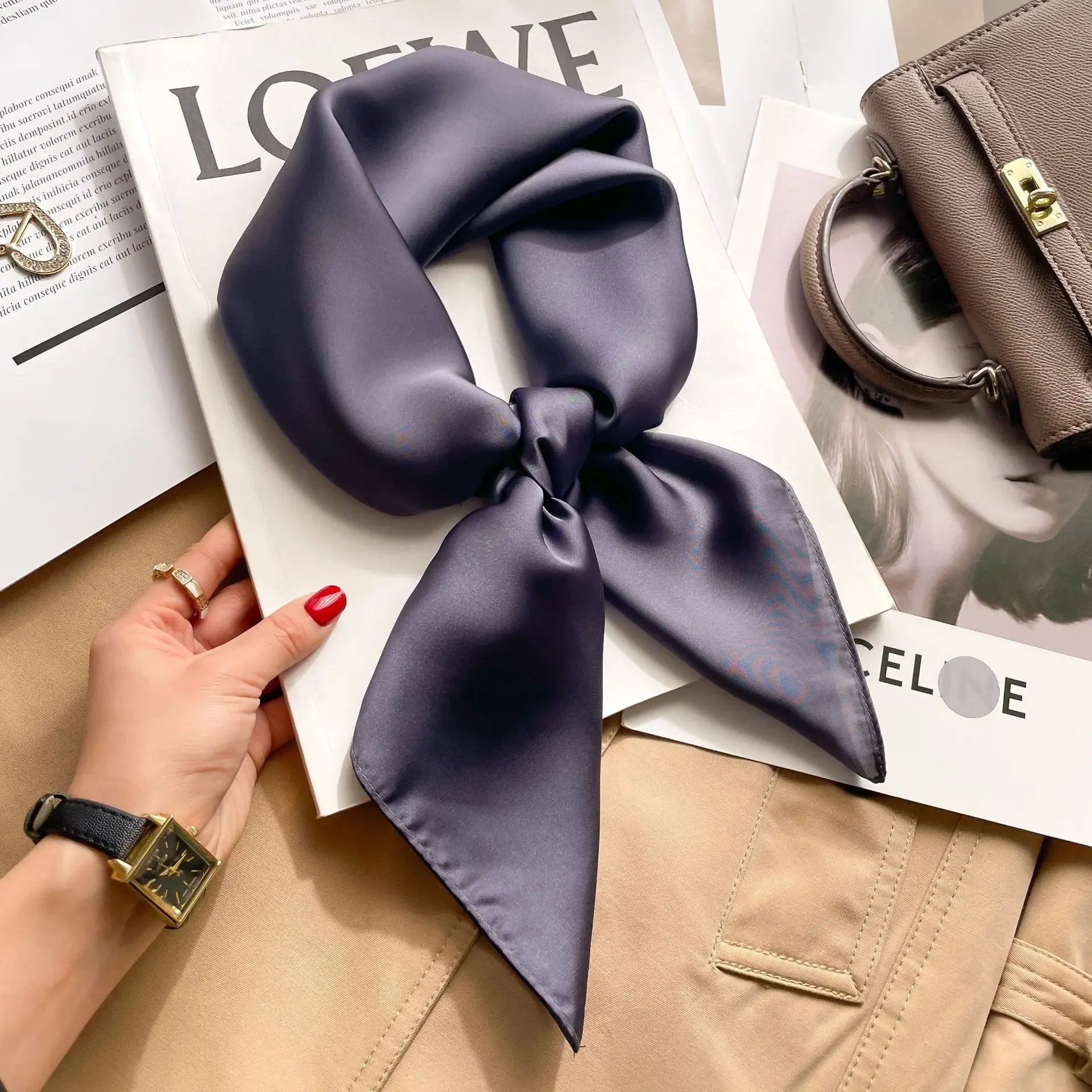 70cm düz renkler atkısı başört - Scarf Silk Square incelemesi ve fiyatı