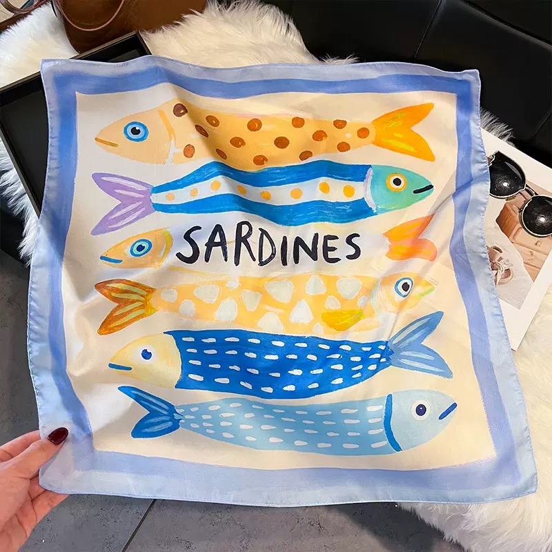 Moda Balık Desenli Kare Ipek B - Face Scarf Mask incelemesi ve fiyatı