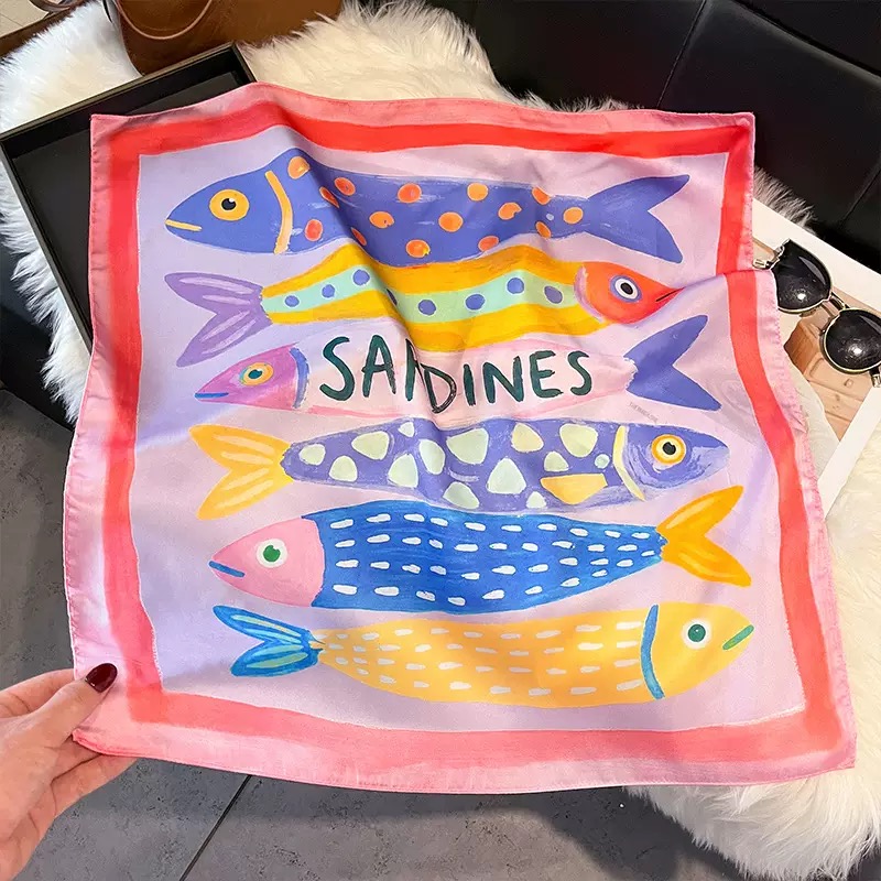 Moda Balık Desenli Kare Ipek B - Face Scarf Mask incelemesi ve fiyatı