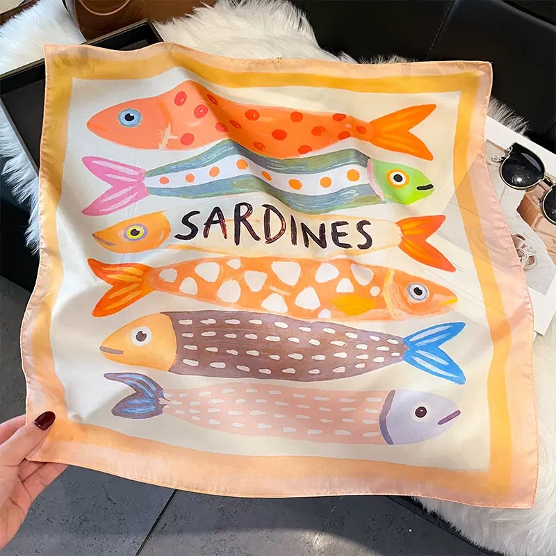 Moda Balık Desenli Kare Ipek B - Face Scarf Mask incelemesi ve fiyatı